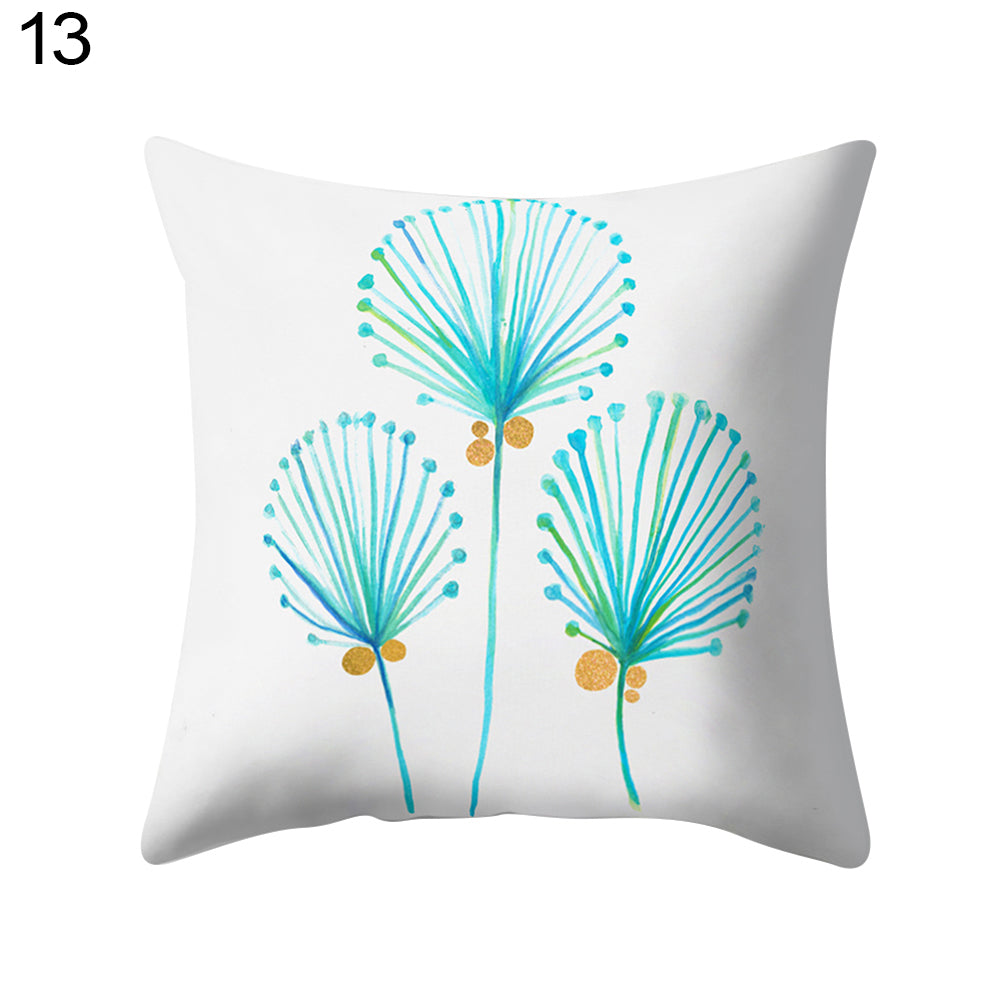 Decorative Pineapple Leaf Letters Print Pillow Case