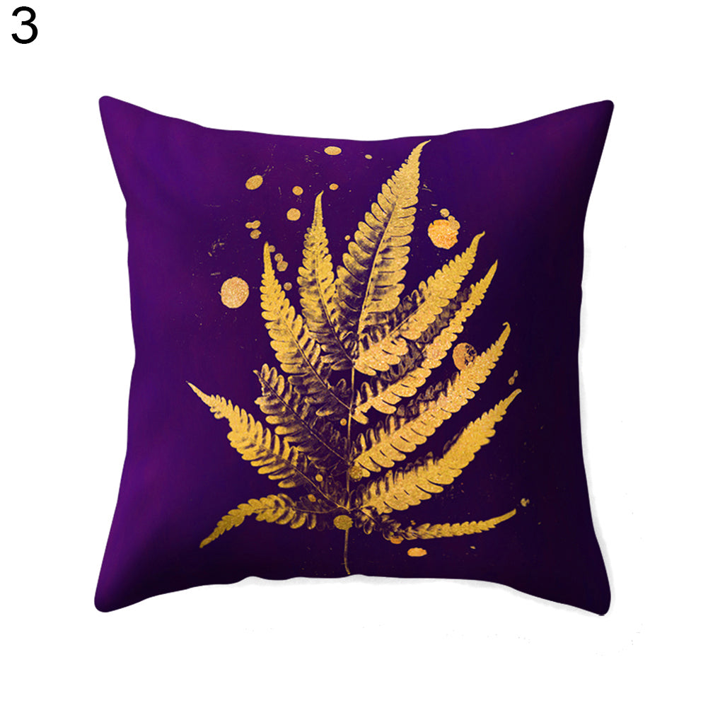 Decorative Pineapple Leaf Letters Print Pillow Case